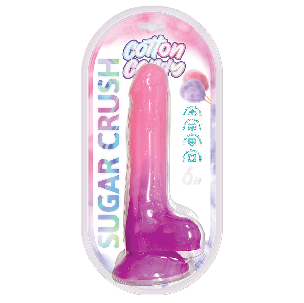 Cotton Candy Sugar Crush 6 inches Silicone Dildo Pink/Purple