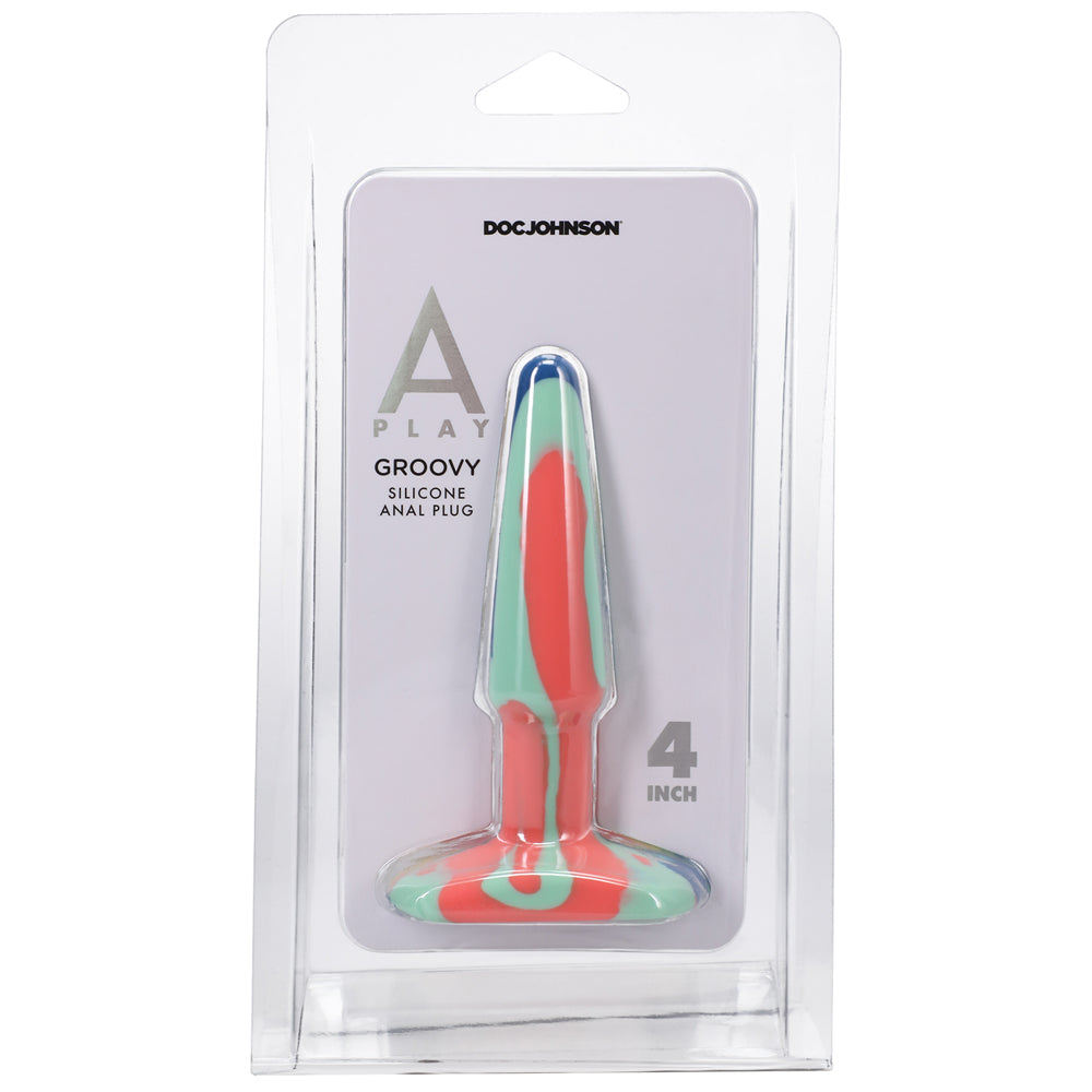 A-Play Groovy 4 inches Silicone Anal Plug Sunrise
