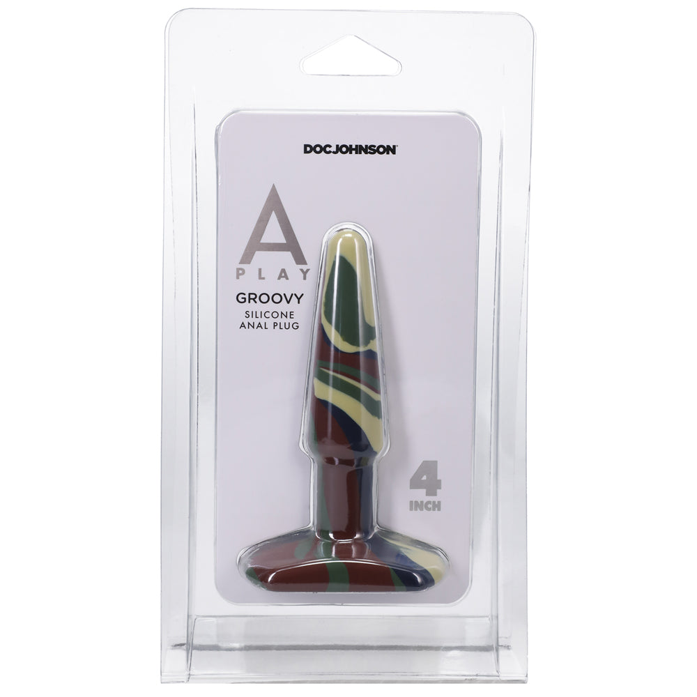 A-Play Groovy 4 inches Silicone Anal Plug Camouflage