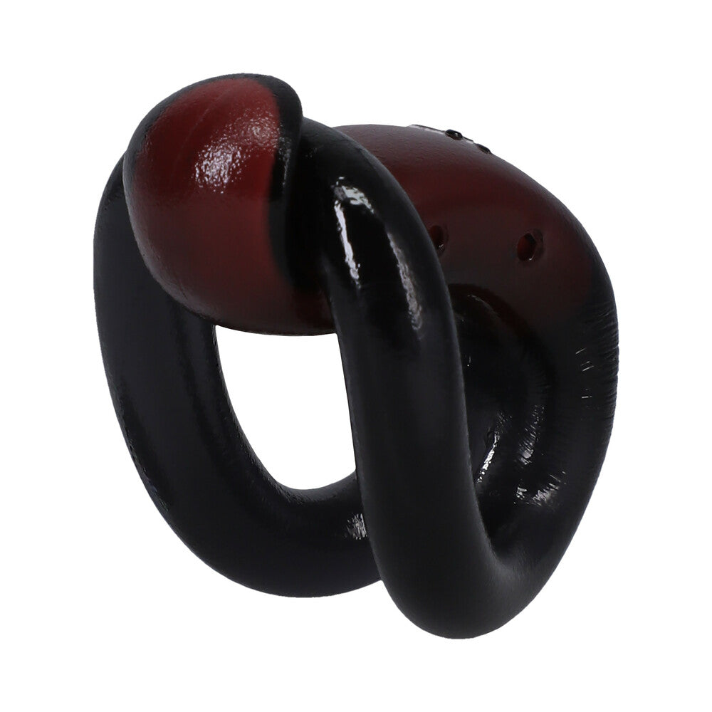 FIRMTECH Performance C-Ring in sleek black and red design for enhanced stamina and pleasure.