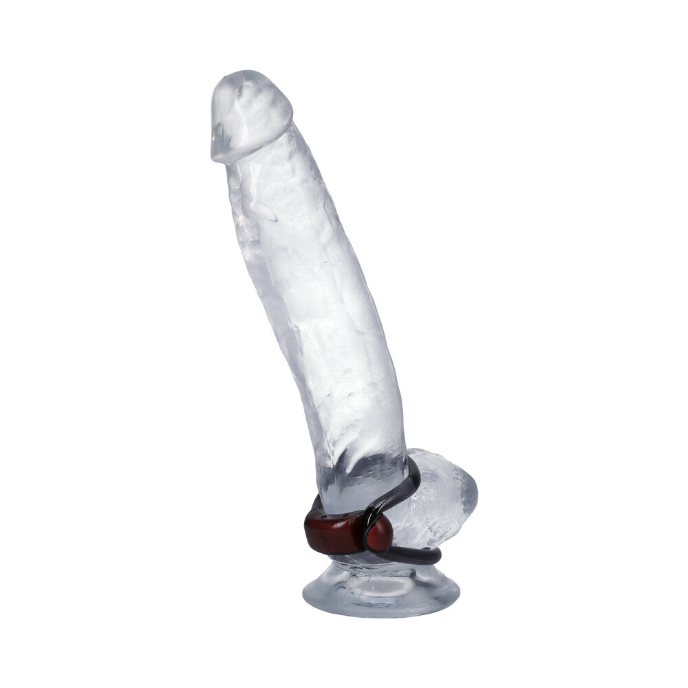 FIRMTECH Performance C-Ring on a transparent dildo for enhanced stamina and comfort.