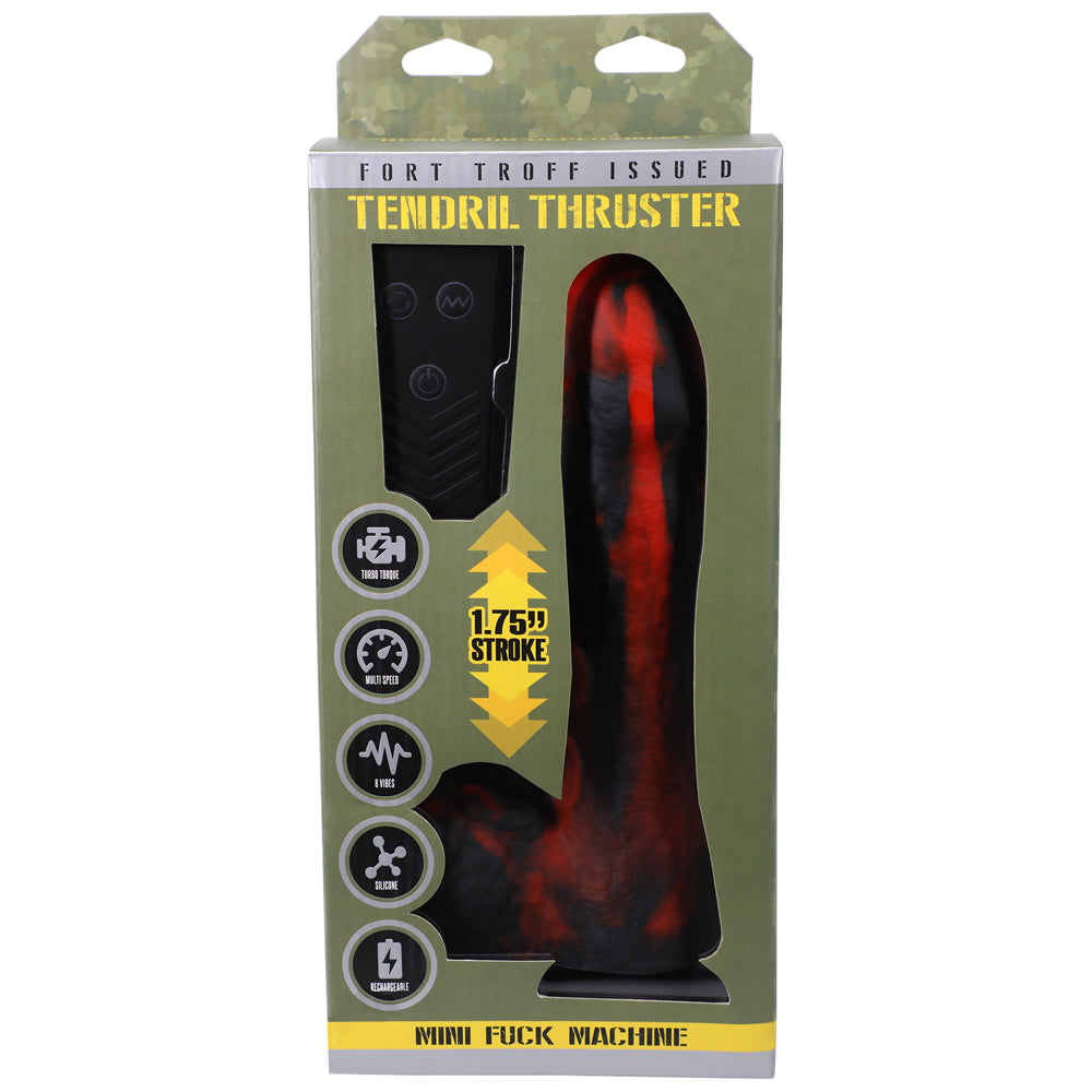 Fort Troff Tendril Thruster Mini Fuck Machine Rechargeable Remote-Controlled Silicone 8.5 inches Thrusting Dildo Red/Black
