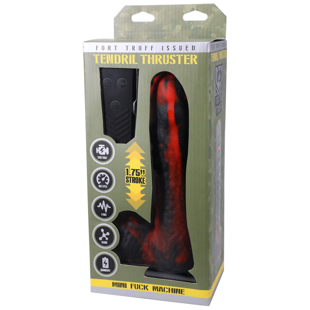 Fort Troff Tendril Thruster Mini Fuck Machine Rechargeable Remote-Controlled Silicone 8.5 inches Thrusting Dildo Red/Black