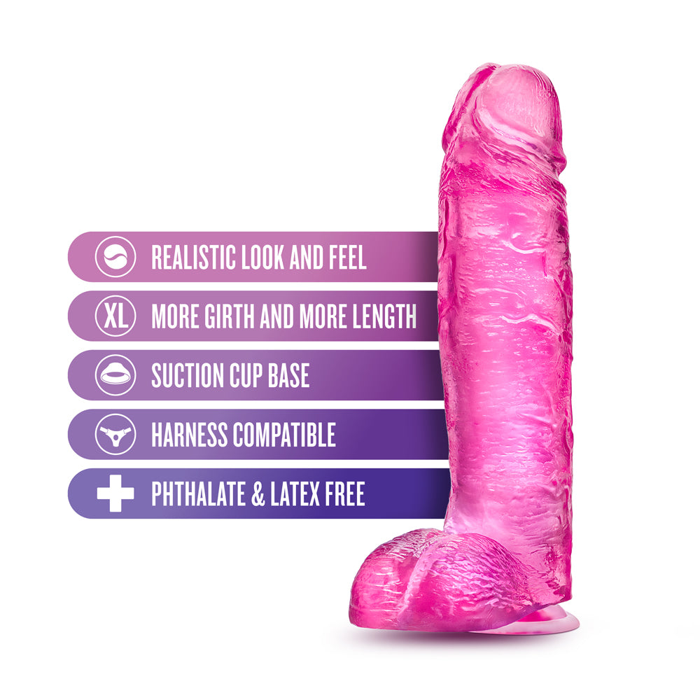 B Yours Plus Big n' Bulky 10.5 inches Dildo with Balls Pink