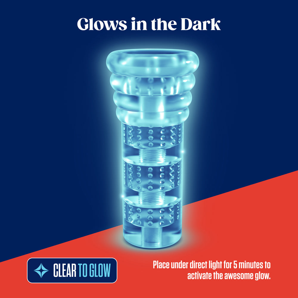 RIZE! Luz Glow in the Dark Self-Lubricating Stroker Clear