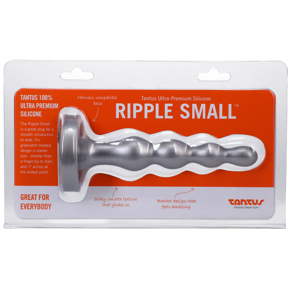 Tantus Ripple Small 8 inches Anal Beads Dildo Firm Silver