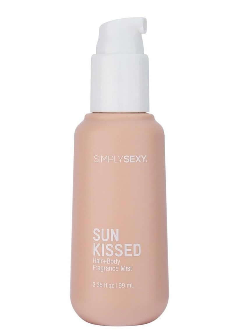 Simply Sexy Pheromone Hair & Body Mist Sun Kissed 3.35 Oz bottle on a white background.