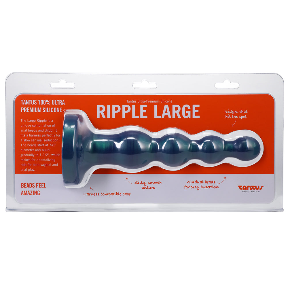 Tantus Ripple Large 8 inches Anal Beads Dildo Medium-Firm Malachite