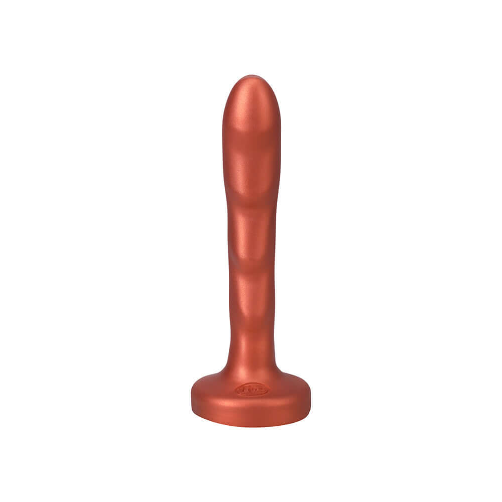 Tantus Charmer 8 inch G-spot Dildo Firm Copper in sleek copper finish for G-spot stimulation.