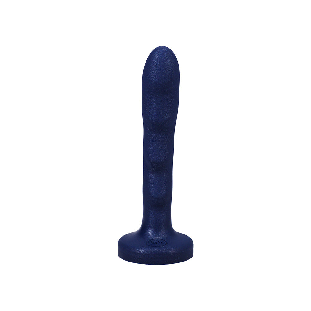 Tantus Charmer 8 Inch G-spot Dildo Sapphire designed for targeted G-spot stimulation with ridged texture.
