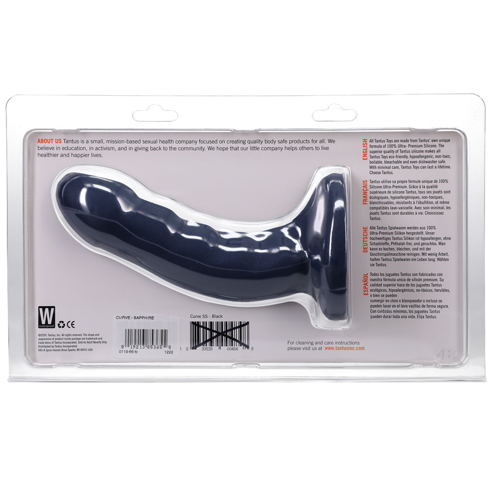 Tantus Curve 6.5 inches Dildo Medium-Firm Sapphire