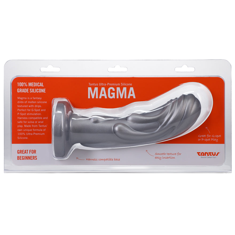 Tantus Magma 7 inches Fantasy Dildo Medium-Firm Silver