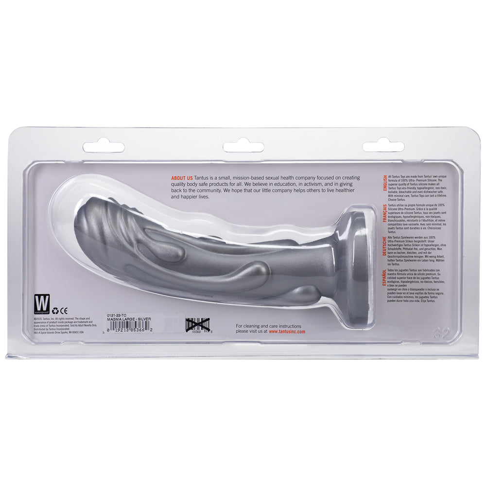 Tantus Magma 7 inches Fantasy Dildo Medium-Firm Silver