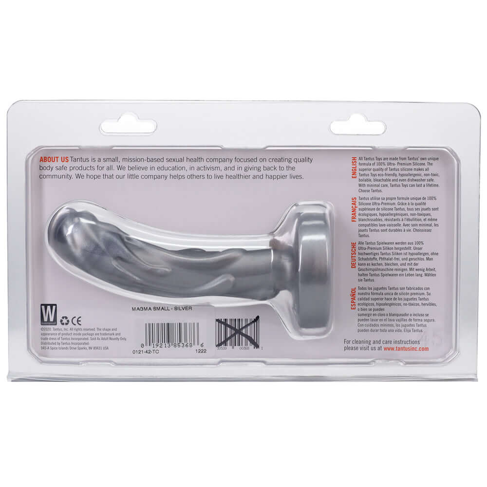 Tantus Mini Magma 5 inches Fantasy Dildo Firm Silver