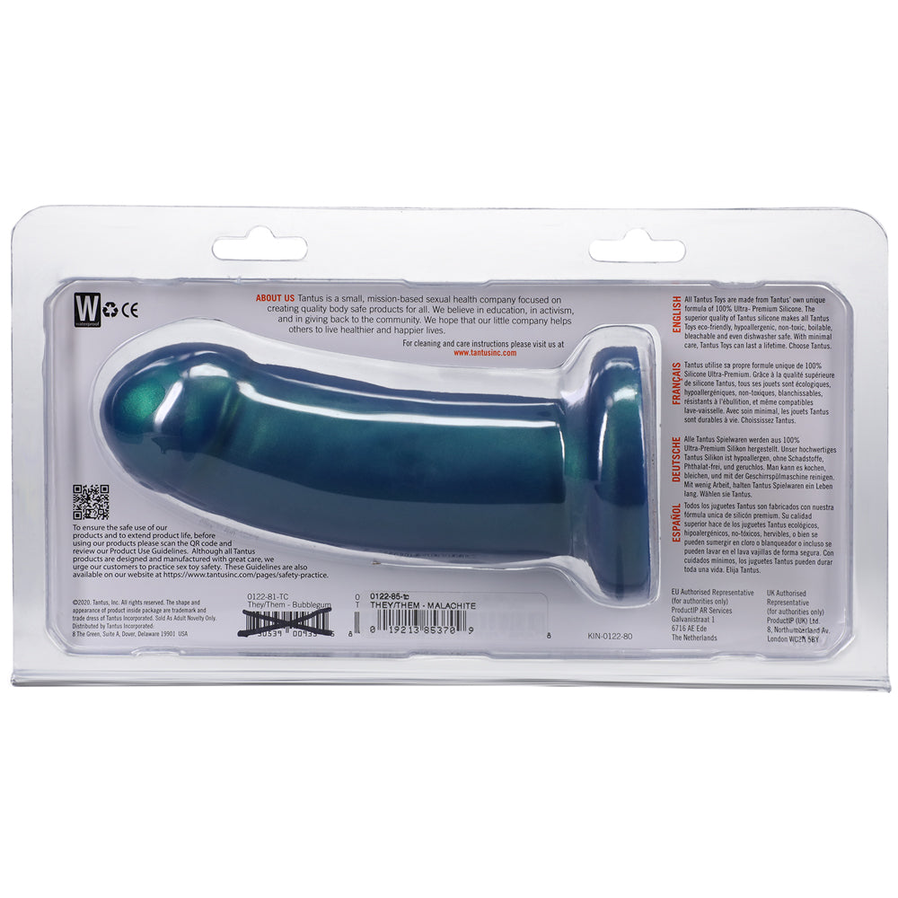 Tantus They/Them 5.5 inches Dildo Soft Malachite