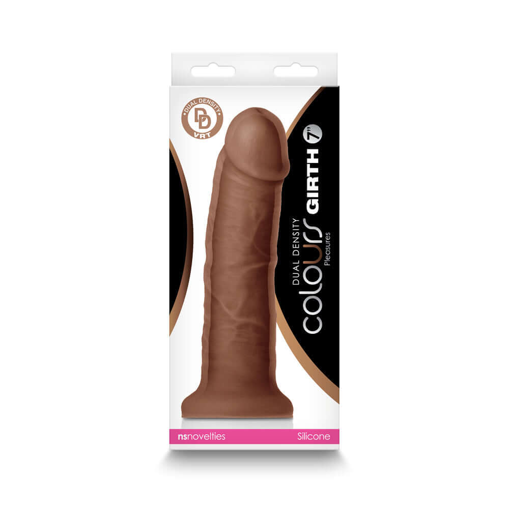 Colours Dual Density Girth 7 inches Dildo Brown