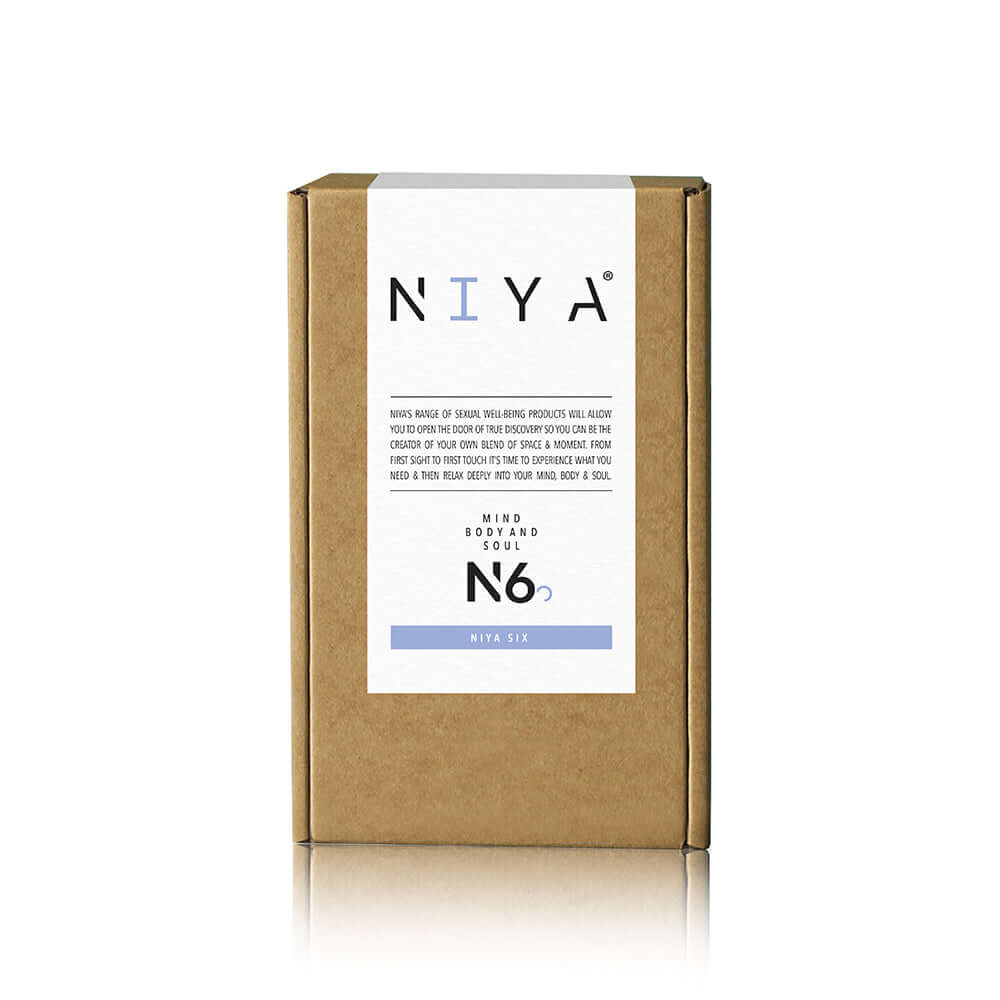 NIYA 6 Intimate Air Pressure Stimulator Cornflower packaging showcasing its modern design and brand identity.