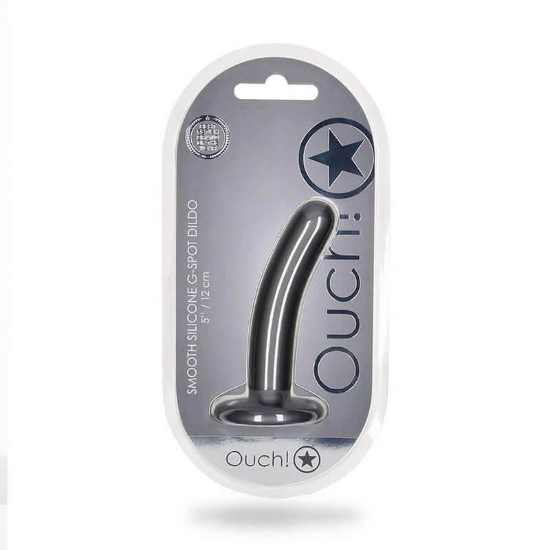 Ouch! Smooth Silicone 5 inches G-Spot Dildo Gunmetal