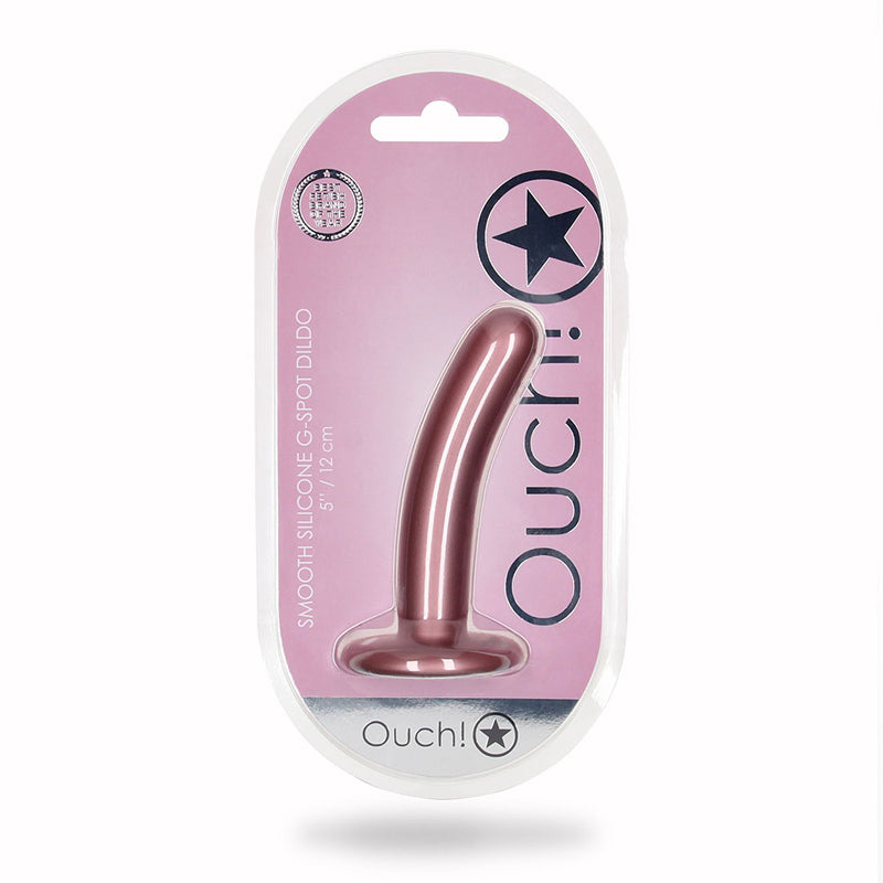 Ouch! Smooth Silicone 5 inches G-Spot Dildo Rose Gold