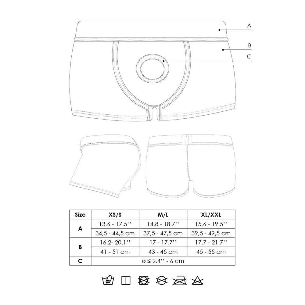 Ouch! Vibrating Strap-on Boxer Black M/L