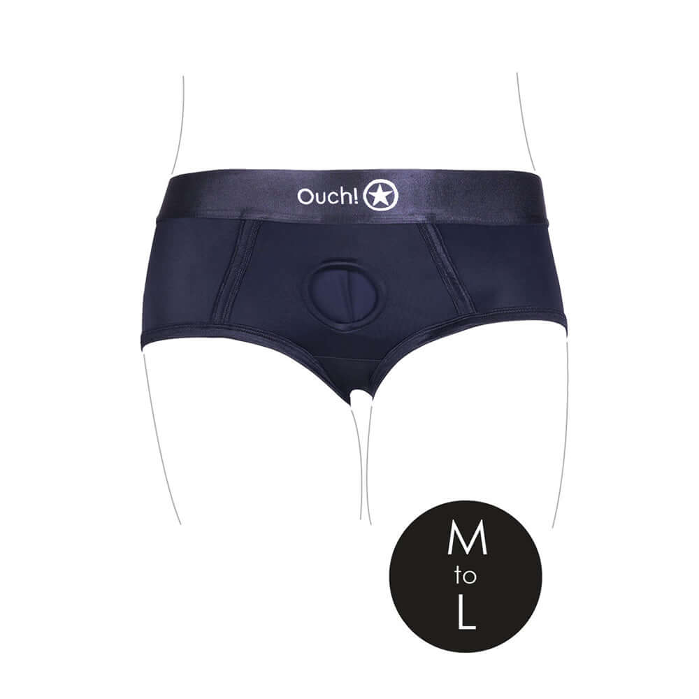 Ouch! Vibrating Strap-on Brief Black M/L