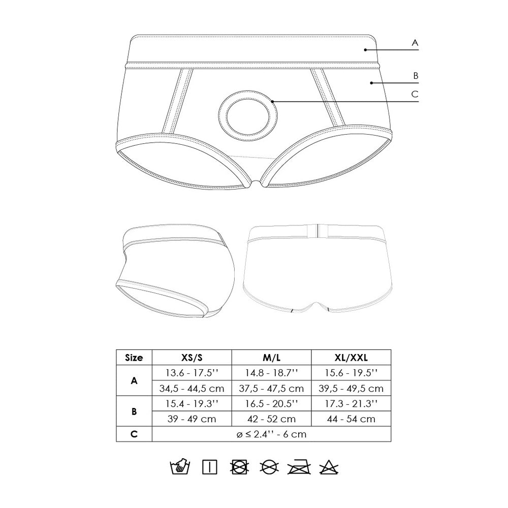 Ouch! Vibrating Strap-on Brief Black M/L