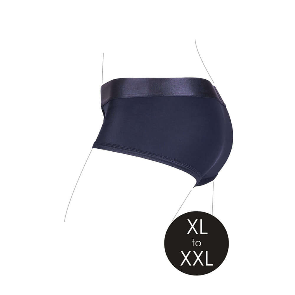 Ouch! Vibrating Strap-on Brief Black XL/2XL