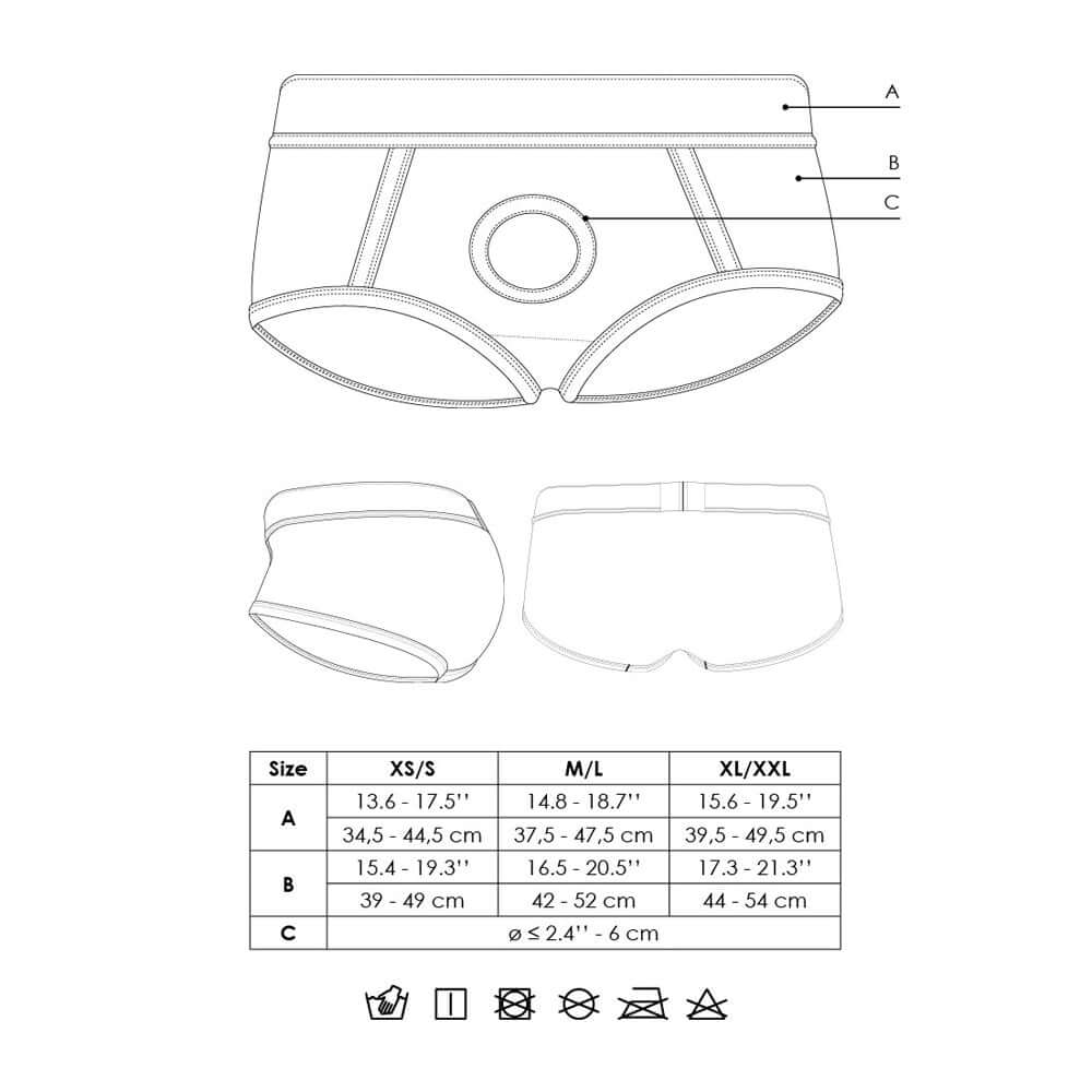 Ouch! Vibrating Strap-on Brief Black XS/S