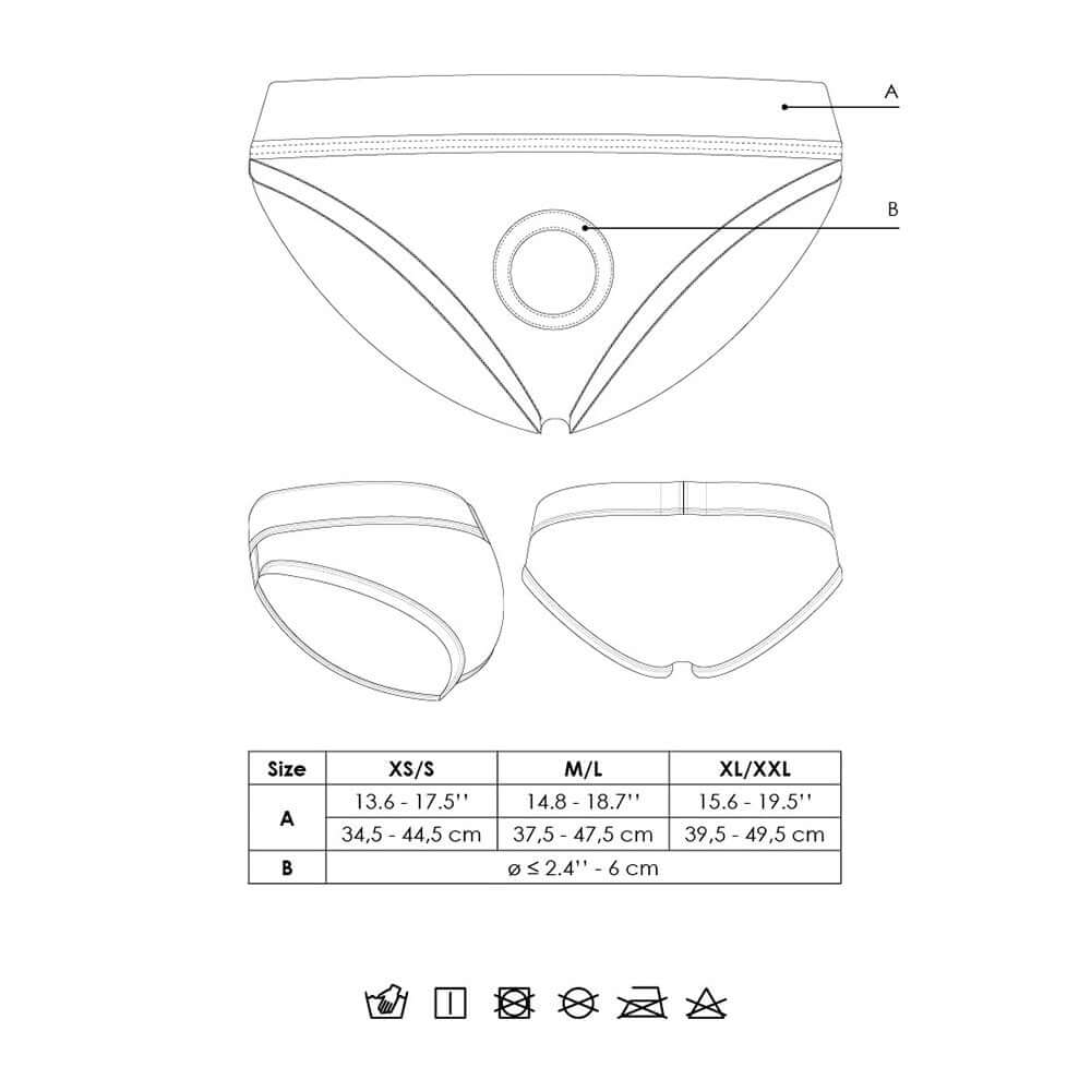 Ouch! Vibrating Strap-on High-cut Brief Black M/L