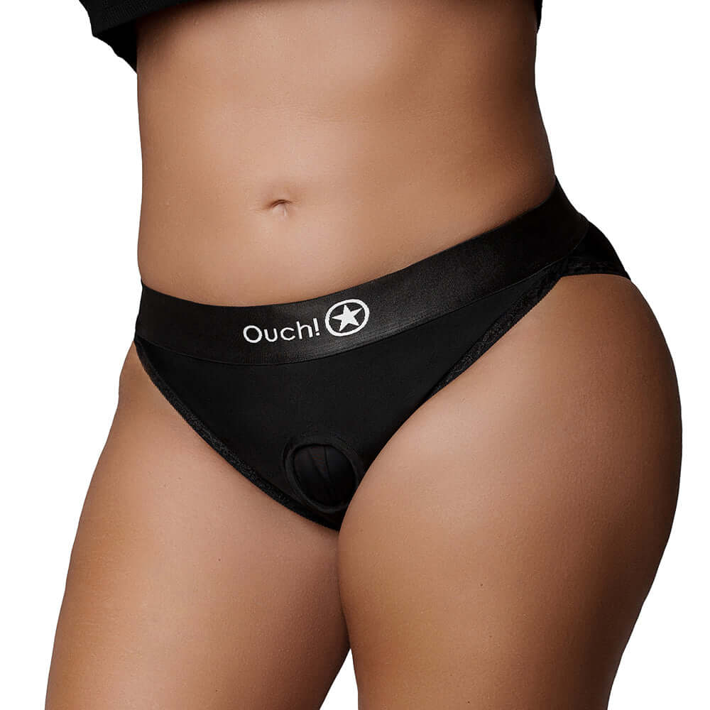 Ouch! Vibrating Strap-on Hipster Black XL/2XL