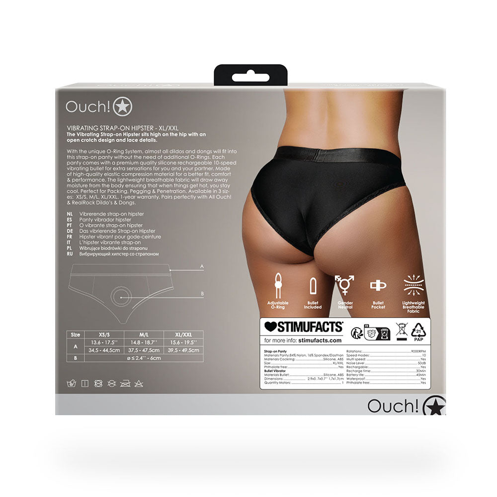 Ouch! Vibrating Strap-on Hipster Black XL/2XL