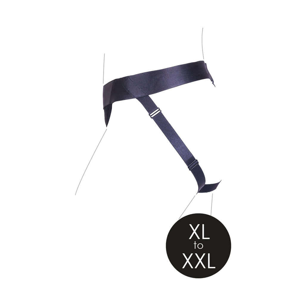 Ouch! Vibrating Strap-on Panty Harness with Open Back Black XL/2XL