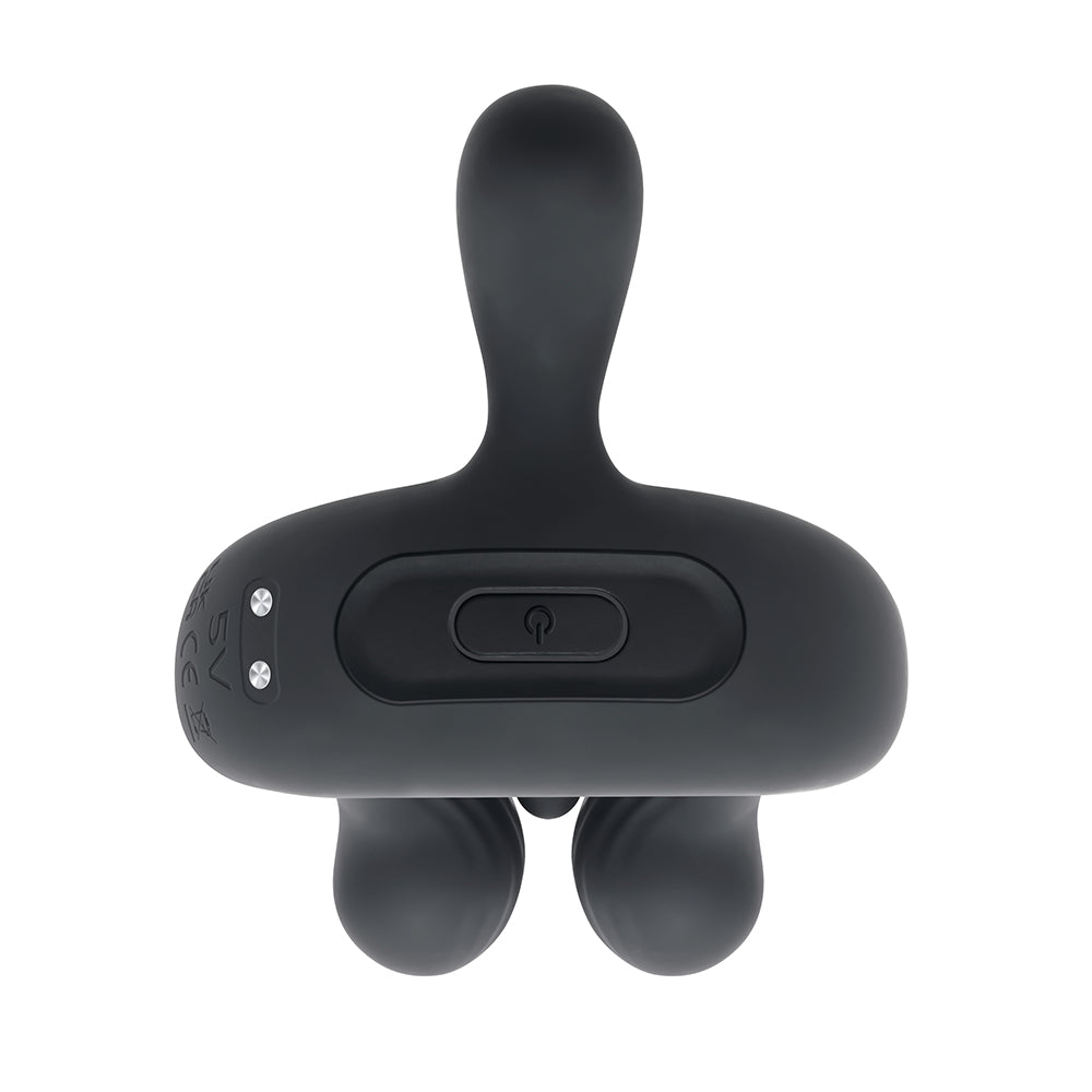 Playboy Triple Play Vibrating Cockring with Stimulator Black