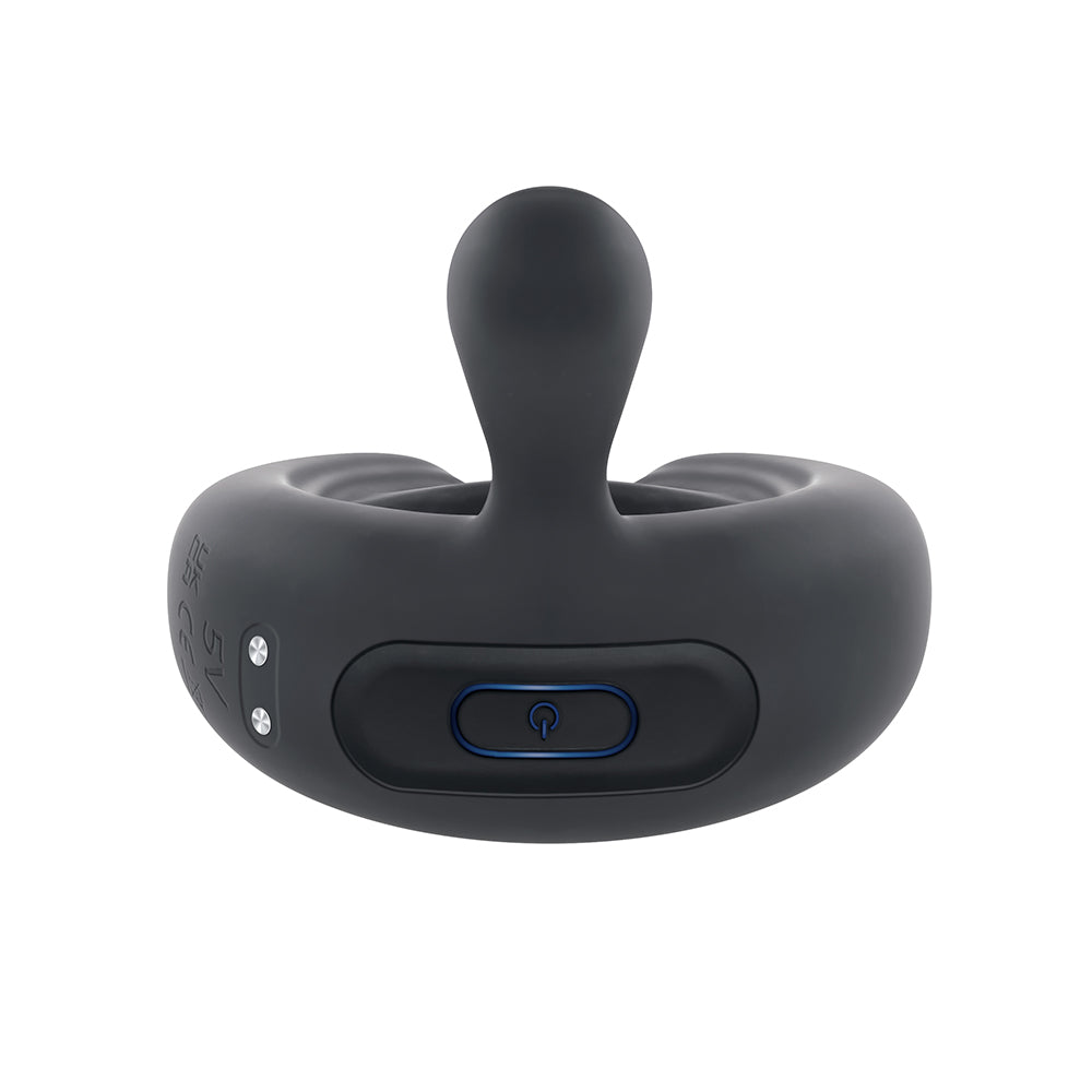 Playboy Triple Play Vibrating Cockring with Stimulator Black