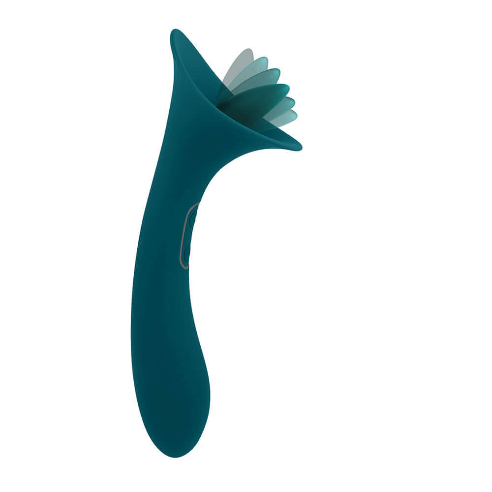 Playboy True Indulgence Rechargeable Dual Ended Silicone Flicking Vibrator Deep Teal