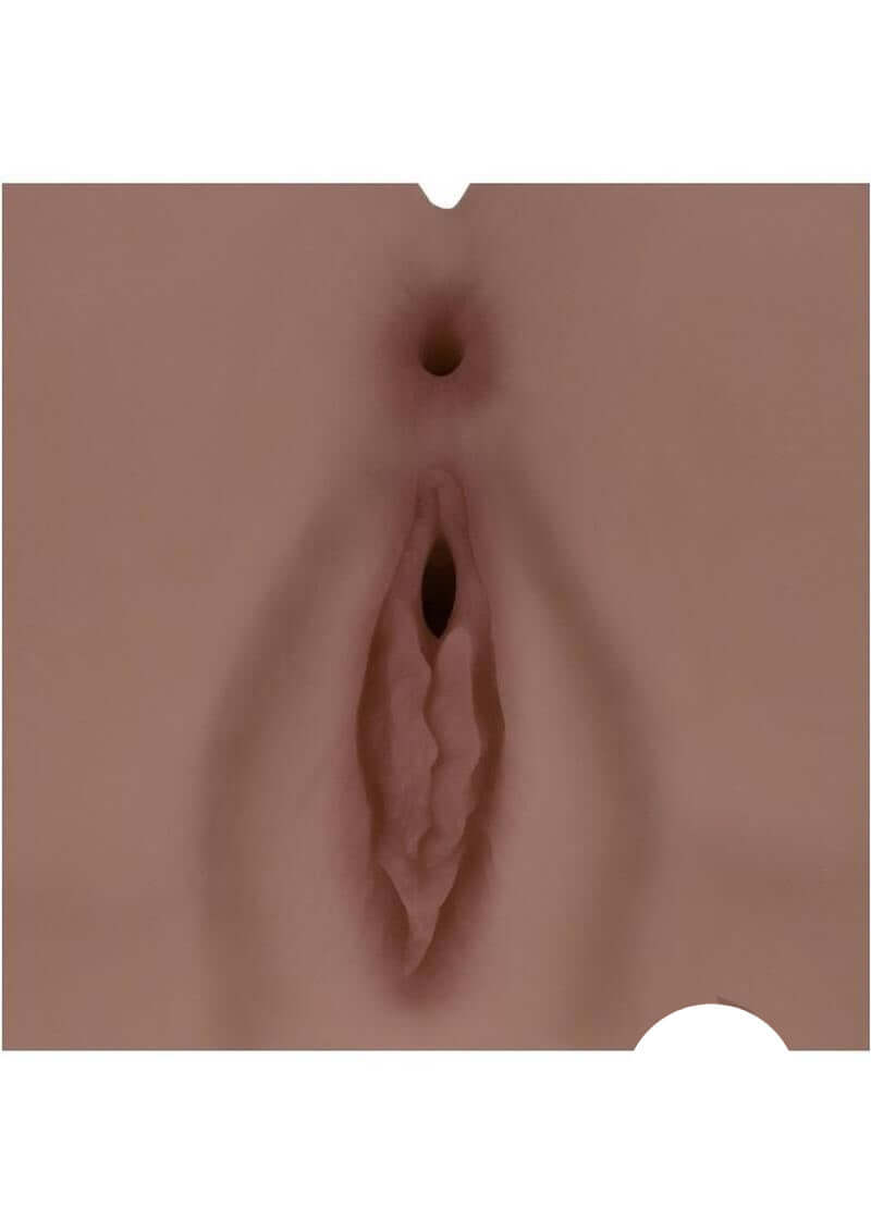 Xkin Kaya Bloom Dual Entry Pussy & Ass Masturbator Tan close-up view of dual entry design and texture.