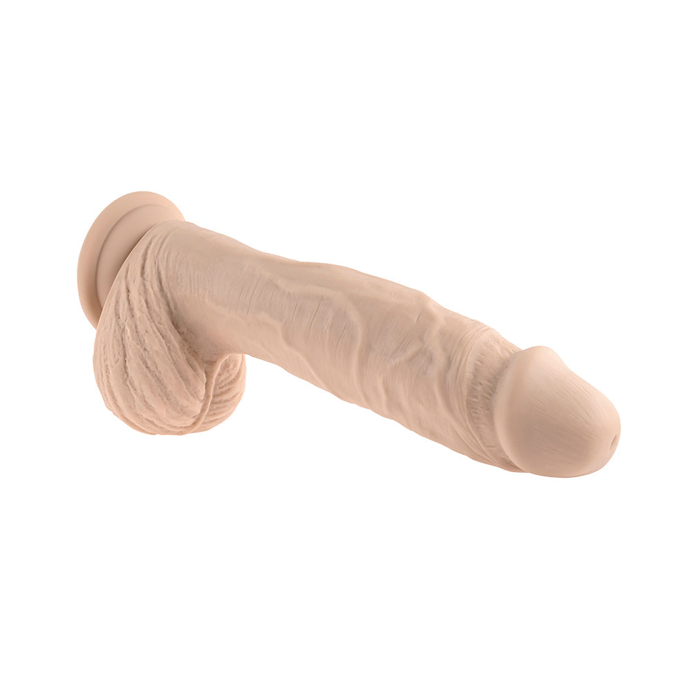 Evolved Full Monty Rechargeable Remote-Controlled Thrusting Twirling 9 inches Silicone Dildo Light