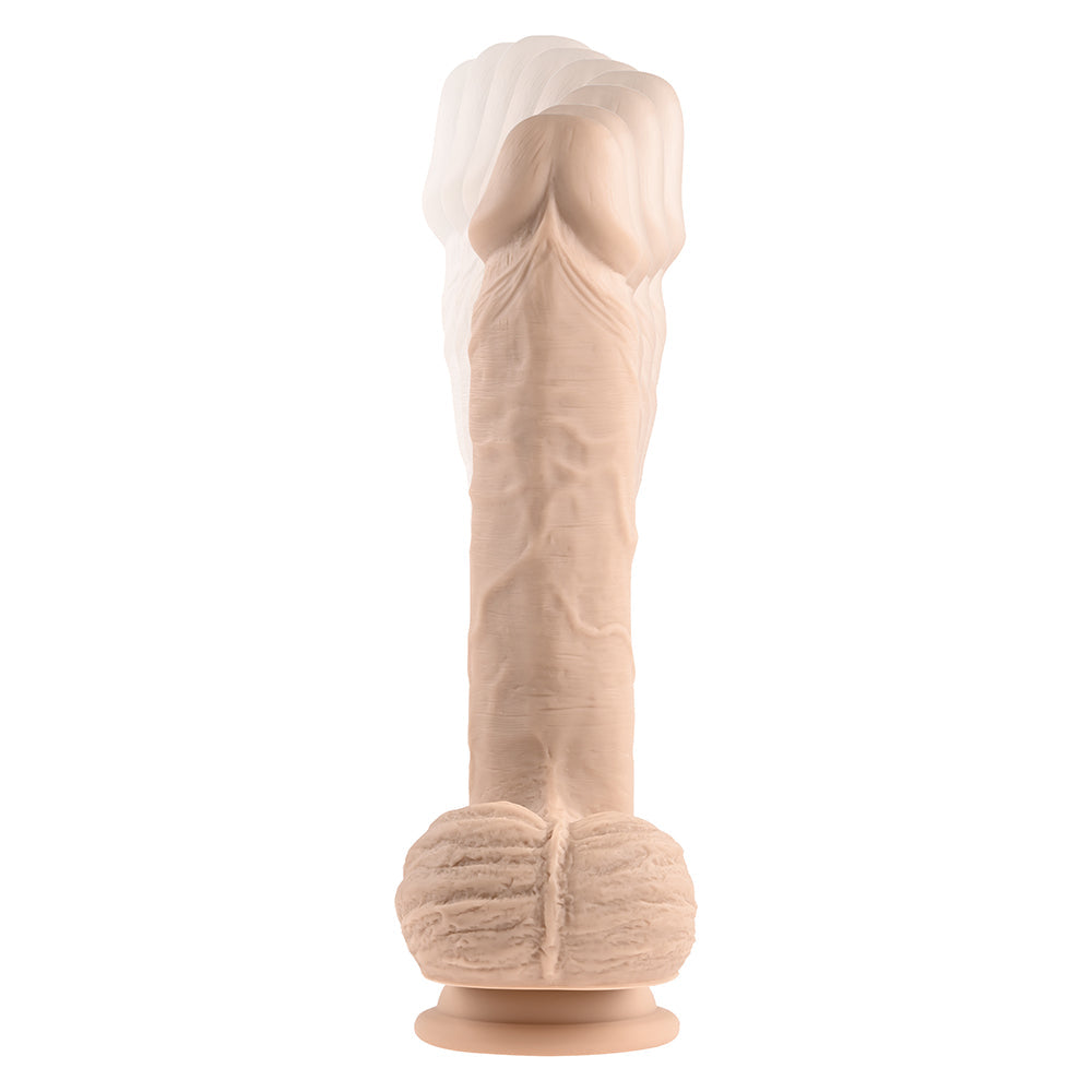 Evolved Full Monty Rechargeable Remote-Controlled Thrusting Twirling 9 inches Silicone Dildo Light