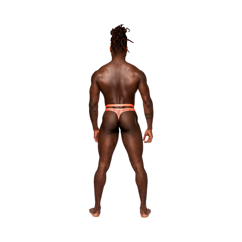 Male Power Rude Awakening Strap Thong Neon Orange S/M