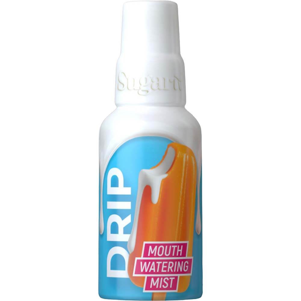 Sugar Splash Drip Mouth Watering Mist 1 Oz oral freshening spray in a compact bottle.
