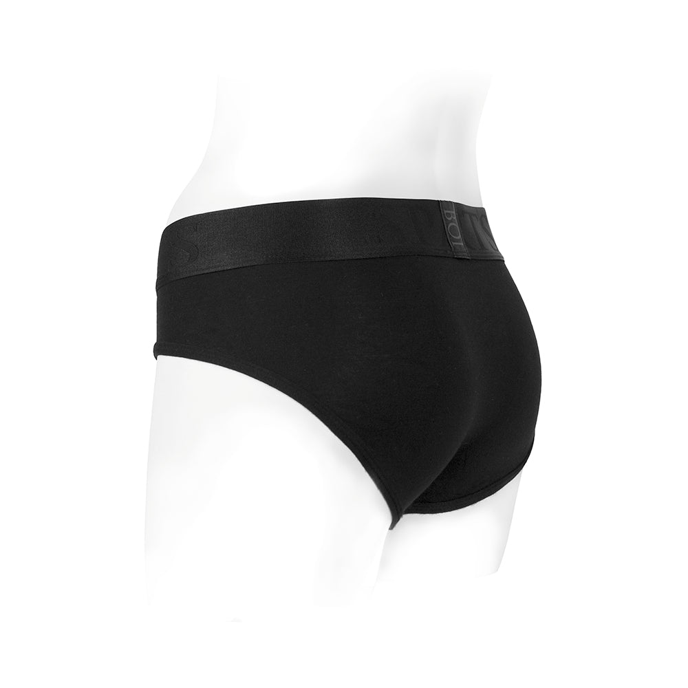SpareParts Tomboi Rayon Briefs Harness Black Size S