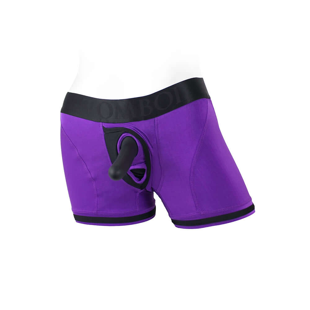 SpareParts Tomboii Nylon Boxer Briefs Harness Purple/Black Size M