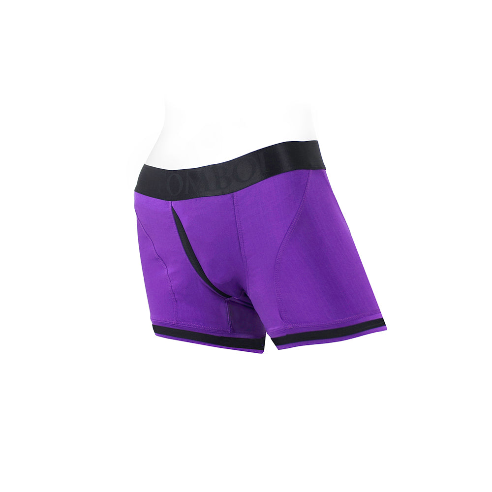 SpareParts Tomboii Nylon Boxer Briefs Harness Purple/Black Size XL
