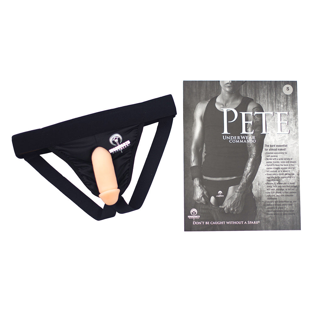 SpareParts Pete Commando Nylon Packing Jock Black Size S