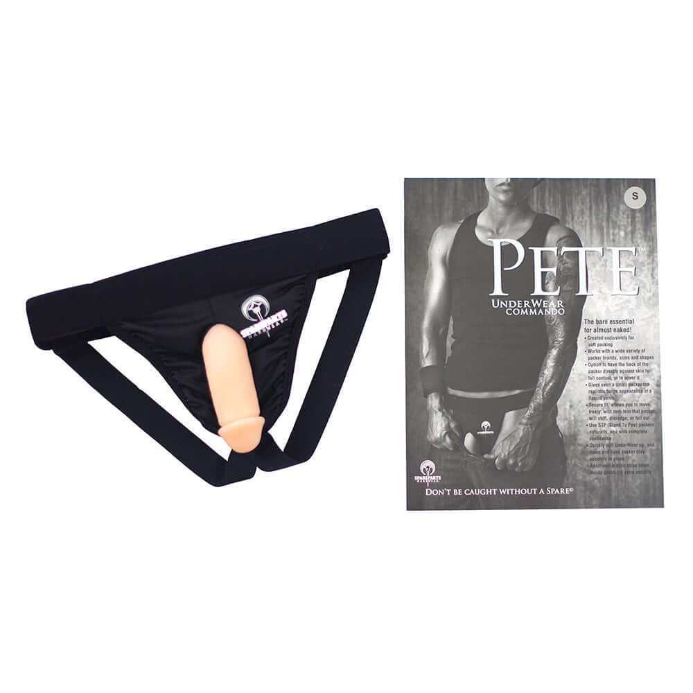 SpareParts Pete Commando Nylon Packing Jock Black Size M