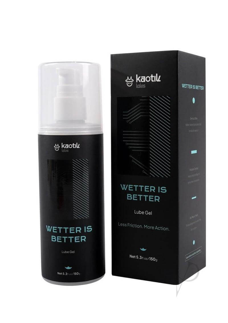 Kaotik Labs Wetter is Better Lube Gel Water Based 5.3 Oz with packaging, designed for optimal glide in tech-enhanced play.