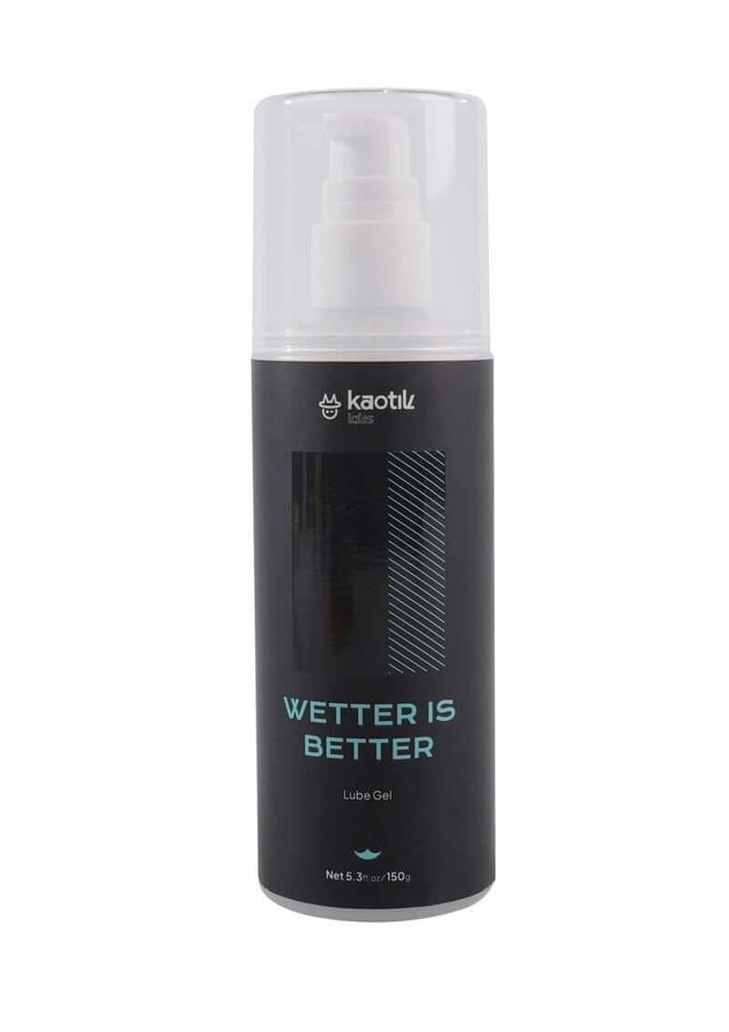 Kaotik Labs Wetter is Better Lube Gel Water Based 5.3 Oz bottle with pump dispenser, designed for optimal glide and friction control.