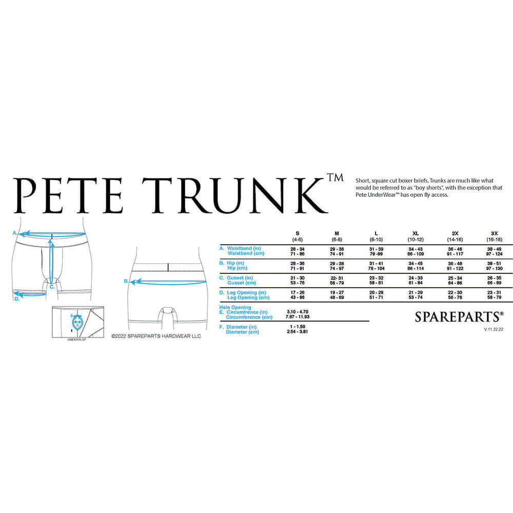 SpareParts Pete Trunks Nylon Packing Underwear Black Size 2XL