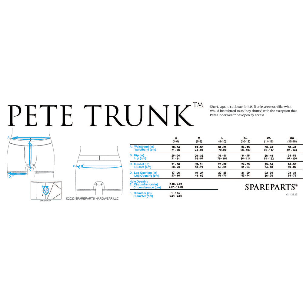 SpareParts Pete Trunks Nylon Packing Underwear Black Size 3XL