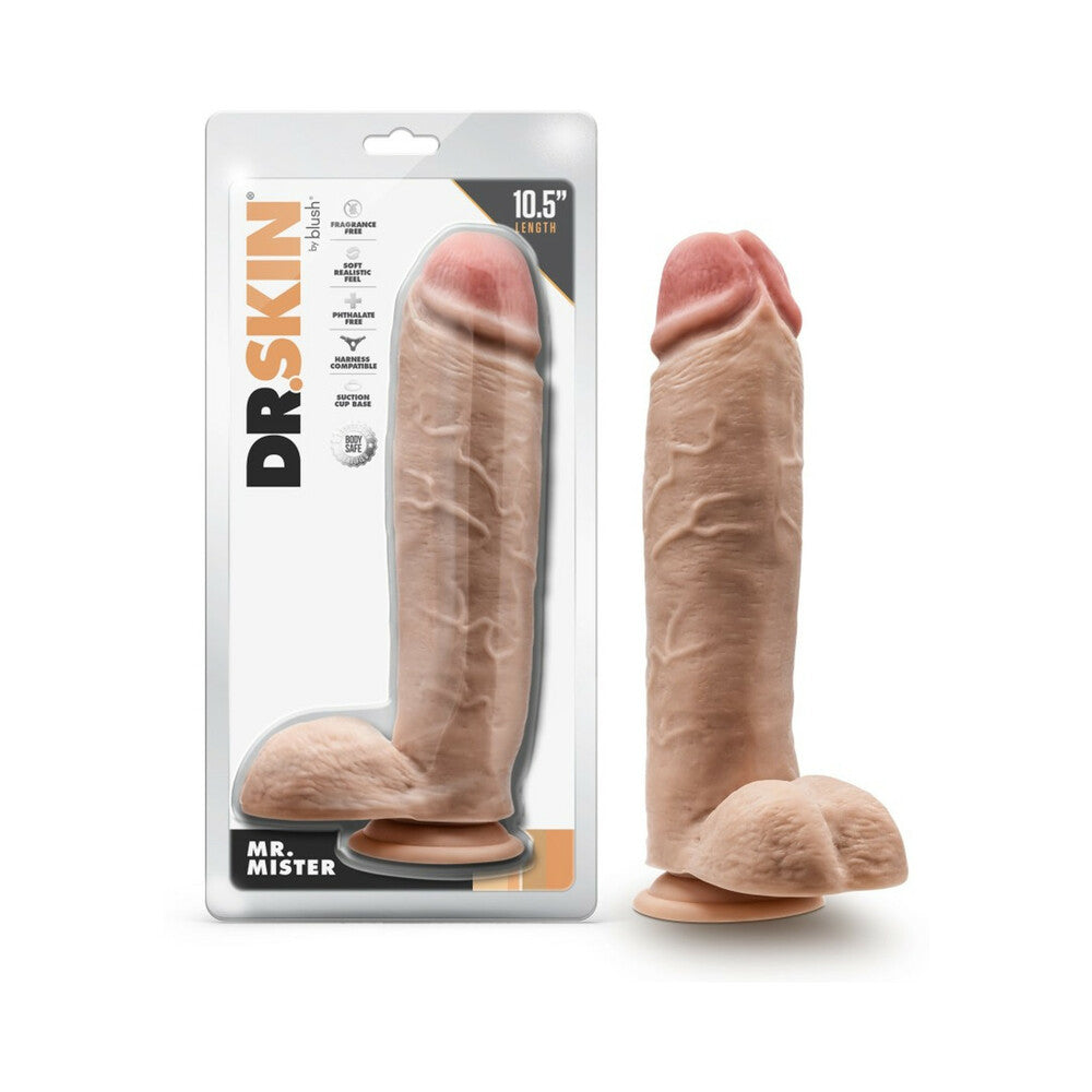 Dr. Skin Mr. Mister 10.5 inches Dildo with Balls Beige